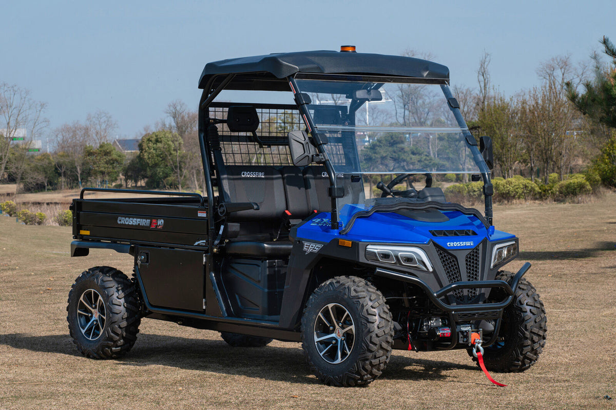 Crossfire E10 Cargo LWB – Extended Tray Electric 4WD UTV for Farms, Worksites &amp; Commercial Use